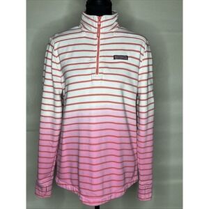 Vineyard Vines Dip Dye Pink Stripe Beach Shep Shirt Women's Dress Sweater Size S